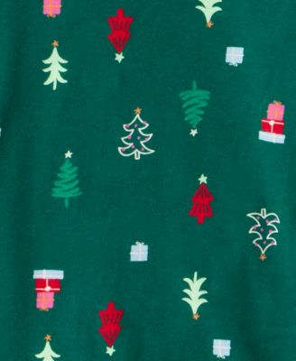 Boys' Christmas Tree Print Top and Pants Pajama, 2-Piece Set