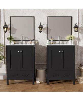 Bathroom Vanity with Integrated Undermount Sink Storage Cabinet Divided Drawer for Versatile Storage