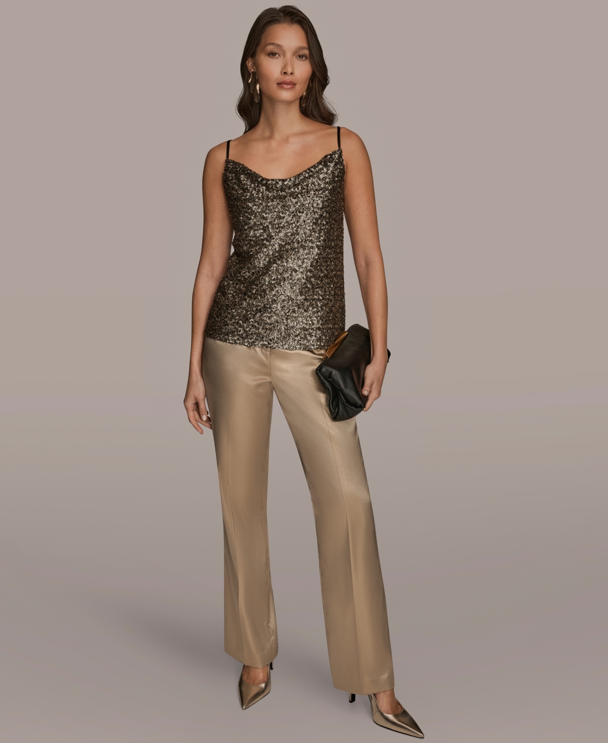 Donna Karan New York Women's Metallic Sequin Camisole Top