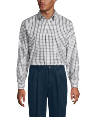Men's Pattern No Iron Supima Pinpoint Button Down Collar Dress Shirt