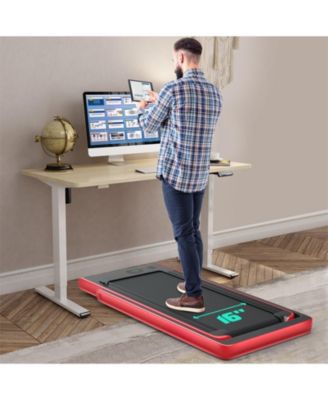 2.25HP 2 in 1 Folding Treadmill with APP Speaker Remote Control-Red