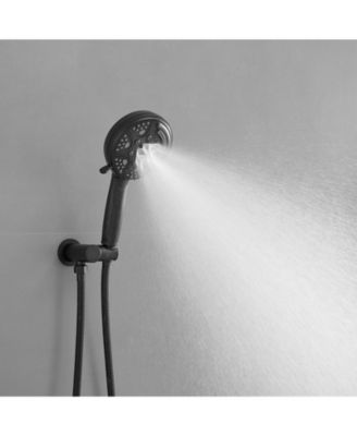 Single-Handle 1-Spray Round Rain Shower Faucet Set with Rain Shower Head & Hand Shower in Brushed Nickel (Valve Included)