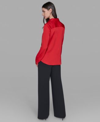 Petite Asymmetric Long Sleeve Top