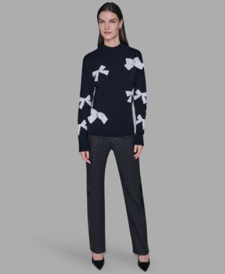 Petite Bow Long Sleeve Sweater