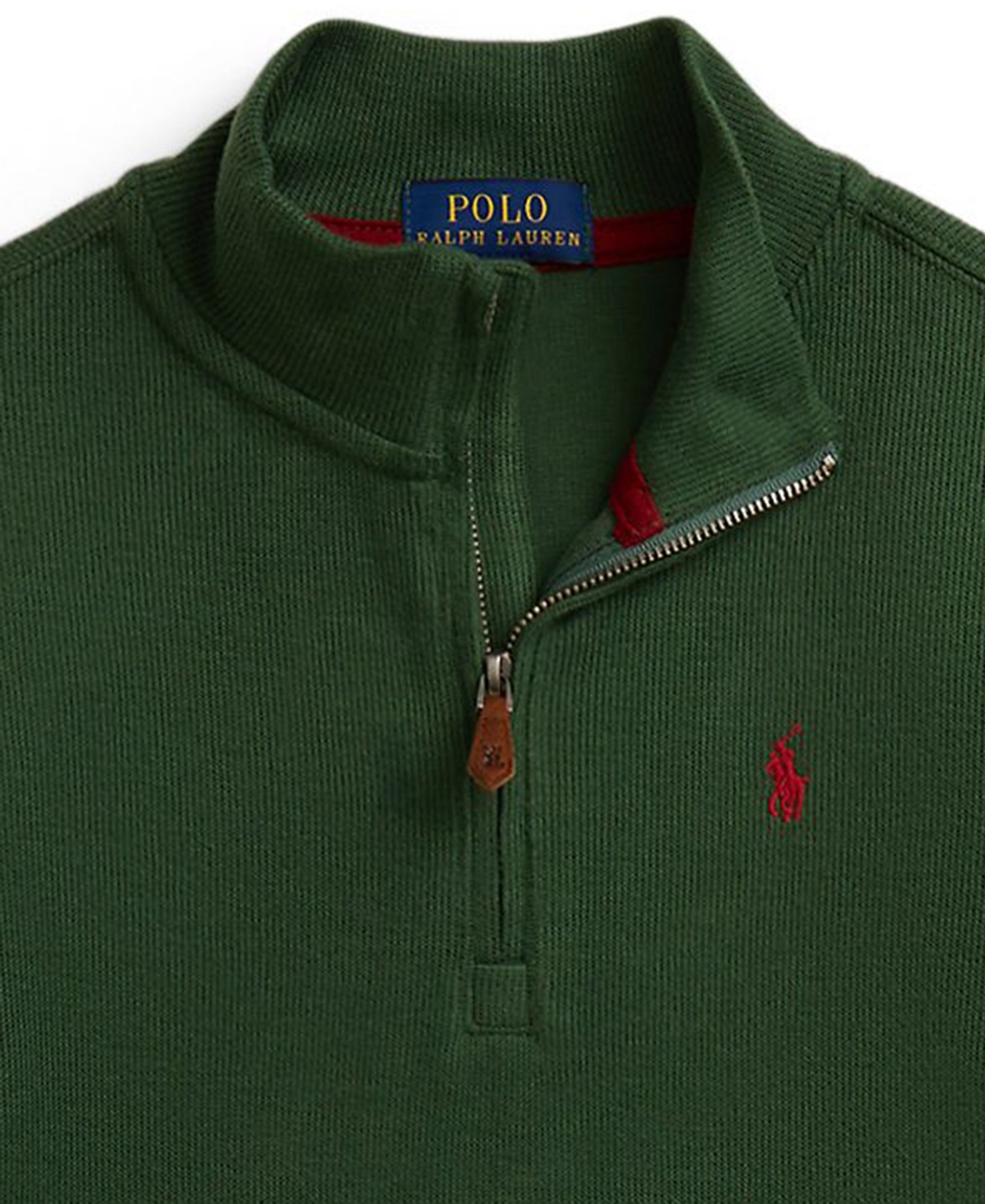 Polo Ralph Lauren Ribbed-knit Half-zip Pullover In Green