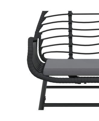 Garden Chair Black PE Rattan Standard size for adults