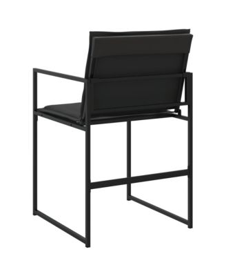 Garden Chair Set of 4 Black and Dark Grey