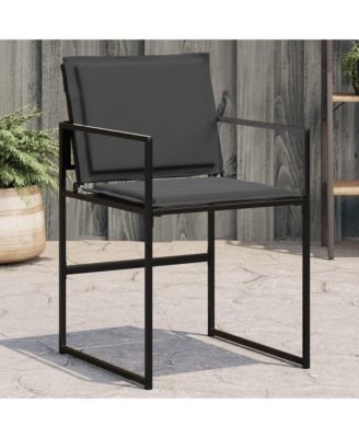 Garden Chair Set of 4 Black and Dark Grey