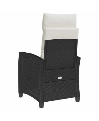 Reclining Garden Chair Black PE rattan Foldable