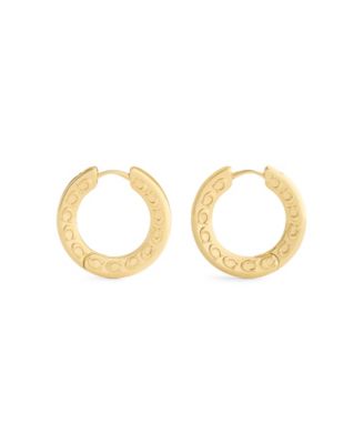 Signature C Minimal Hoop Earrings
