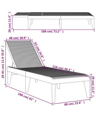 Sun Lounger Anthracite 100% Polypropylene Standard