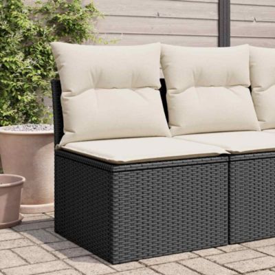 Garden Sofa Black PE rattan Small UV-resistant materials