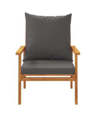 Sofa Chair Dark grey Solid acacia wood Modern