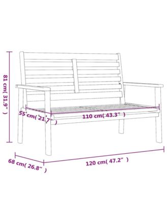 Garden Sofa Bench Natural Wood Solid Acacia Wood Medium Durable