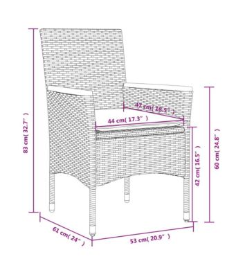 Garden Chair Black, Cream White