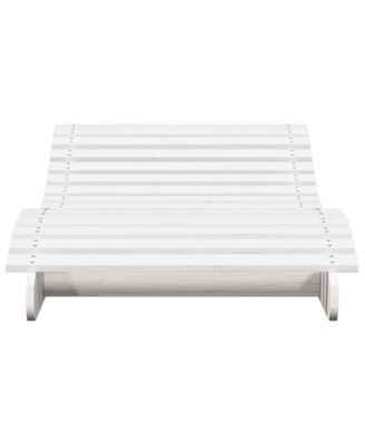 Sun Lounger White Solid pine wood 80.7 x 31.5 x 12.4 in Ergonomic