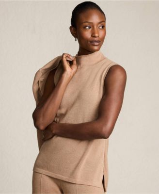 Women's Fine Gauge Sleeveless Mock Sweater