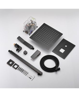 Shower System Shower Faucet Combo Set Wall Mounted with 10&amp;#x22; Rainfall Shower Head and Handheld Shower Faucet