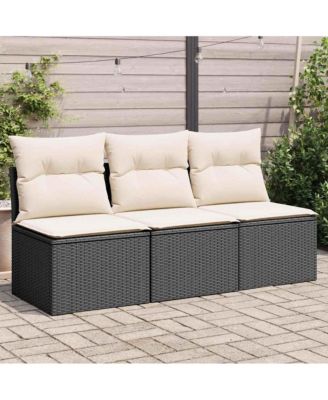 Garden Sofa Black, Cream White