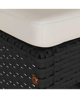 Garden Bar Stool Set of 4 Black, Cream