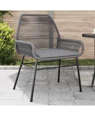 Garden Chair Grey PE rattan Medium Durable Garden Chair