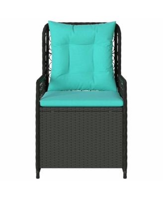 Reclining Patio Chair Black PE rattan Standard Size