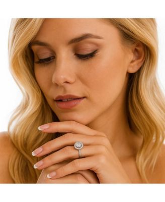 Halo Round Cut Cubic Zirconia Ring