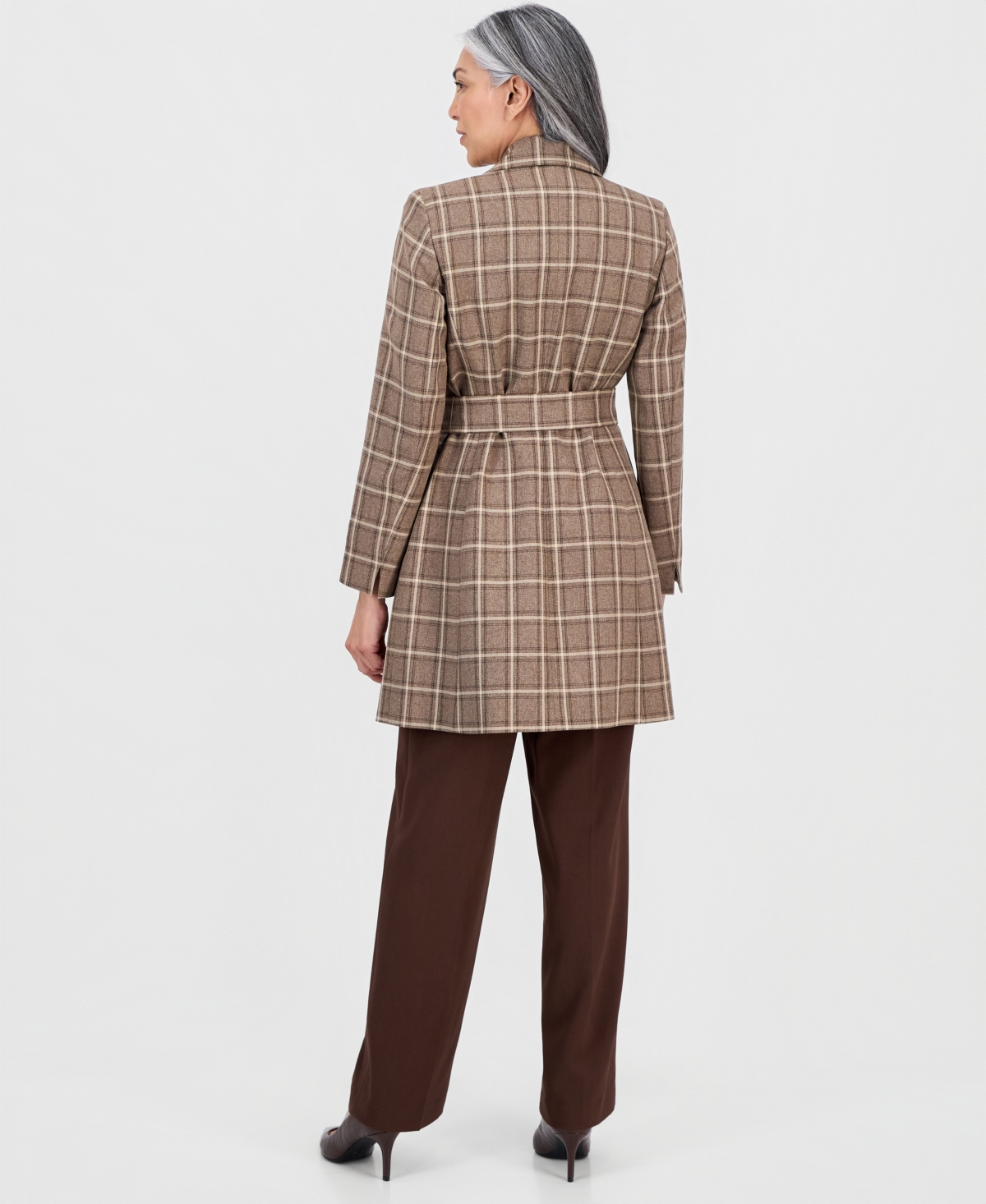 Le Suit Women's Belted Mid-rise Pantsuit In Brown
