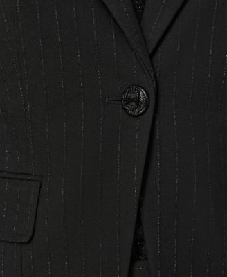 Women's Novelty Metallic Stripe One Button Jacket