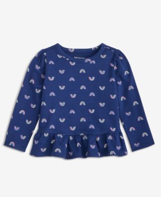 Greendog - Girls Toddler 2T-4T Long-Sleeve Rainbow-Print T-Shirt