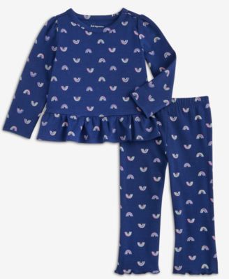 Baby Girls & Toddler 2T-4T Mini Rainbow-Print  T-Shirts & Flare Pants, Macy's Exclusive	
