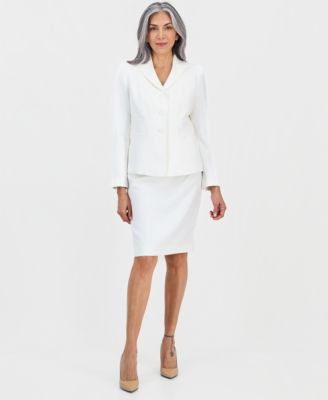 Women's Peak-Lapel Slim-Fit Skirt Suit 