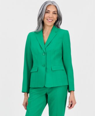 Women's Notch-Lapel Mid-Rise Pantsuit, Regular & Petites