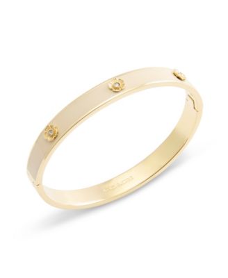 Signature Faux Stone Tea Rose Enamel Bangle Boxed Bracelet