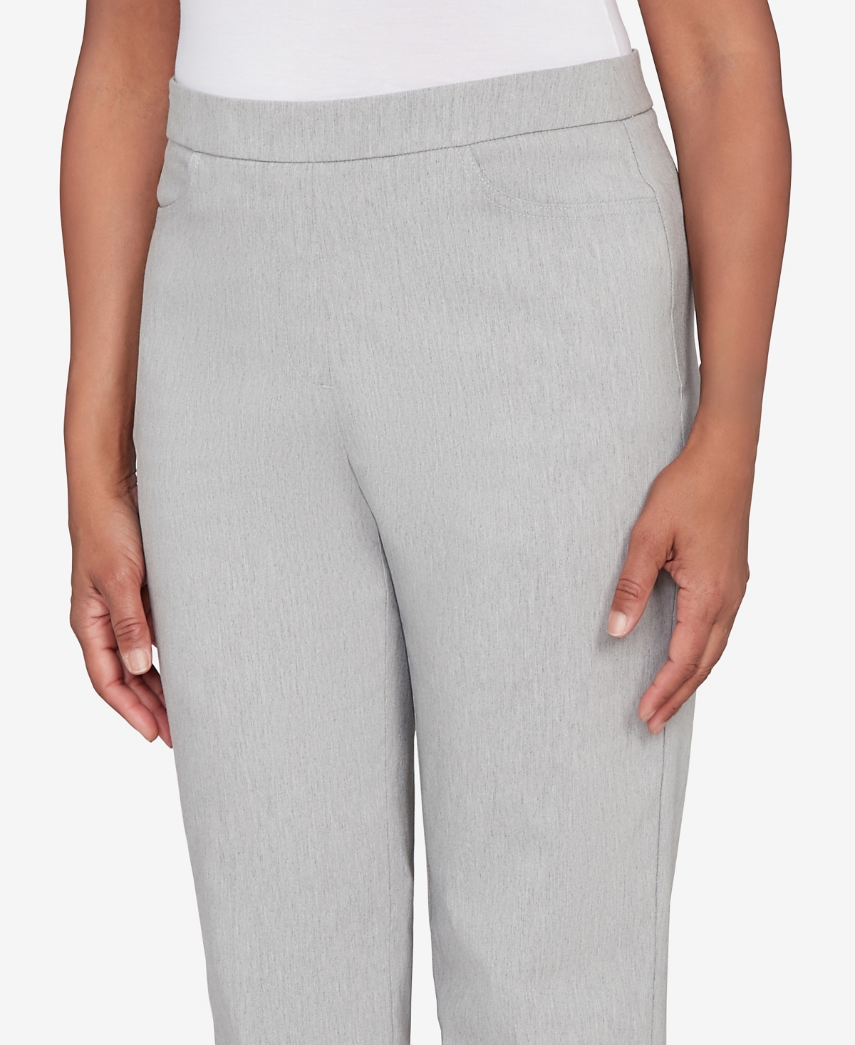 Alfred Dunner Petite Stockbridge Modern Millennium Average Length Pants In Gray