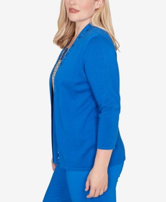 Petite Barcelona Vertical Animal Print Two in One Sweater