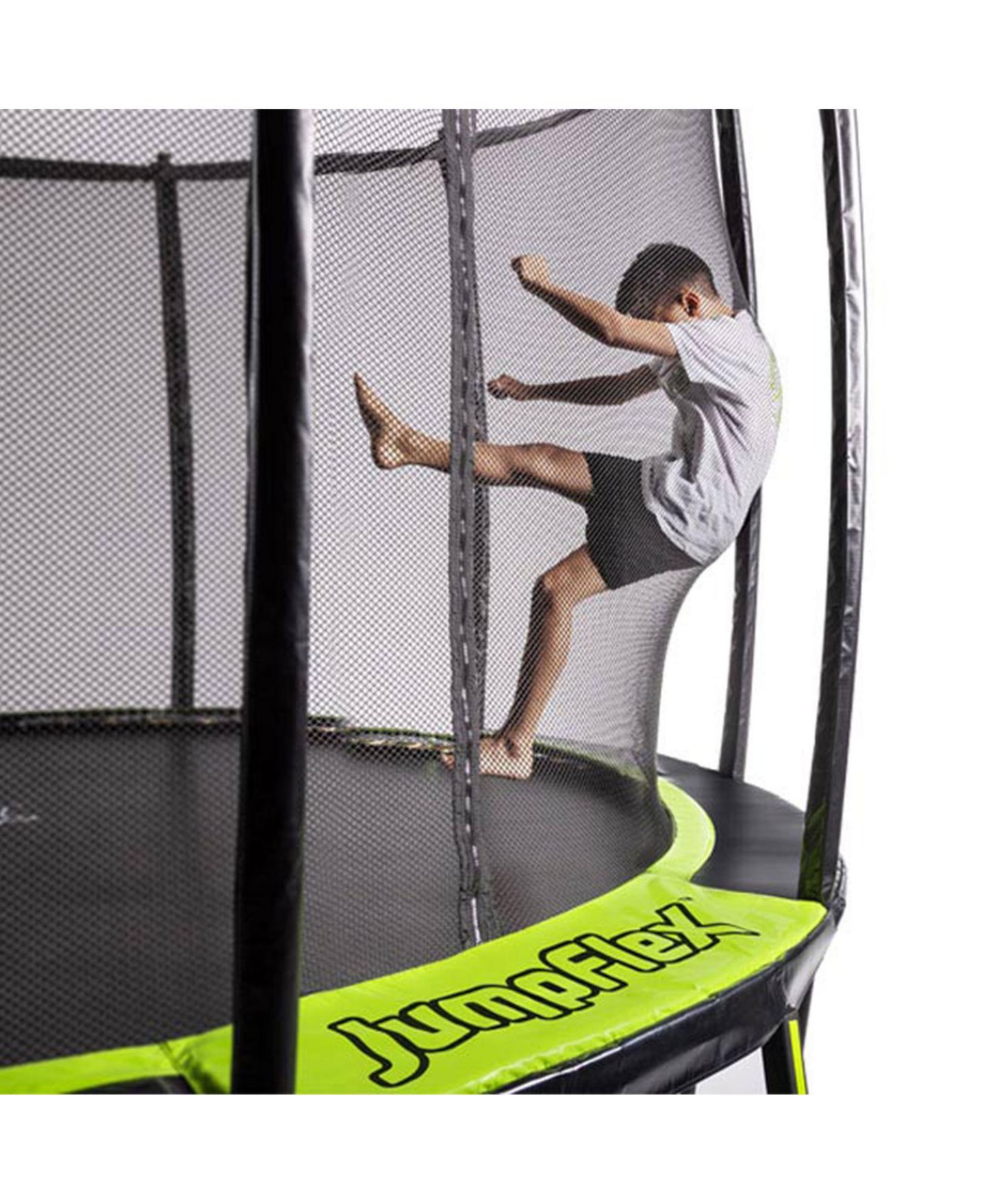 Детский батут JumpFlex Hero 12 дюймов для улицы с сеткой и лестницей — фото 6