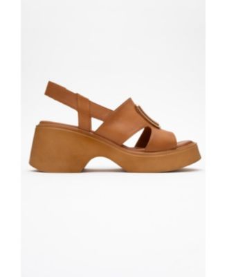 Lucia Leather Buckle Platform Sandal (Women)