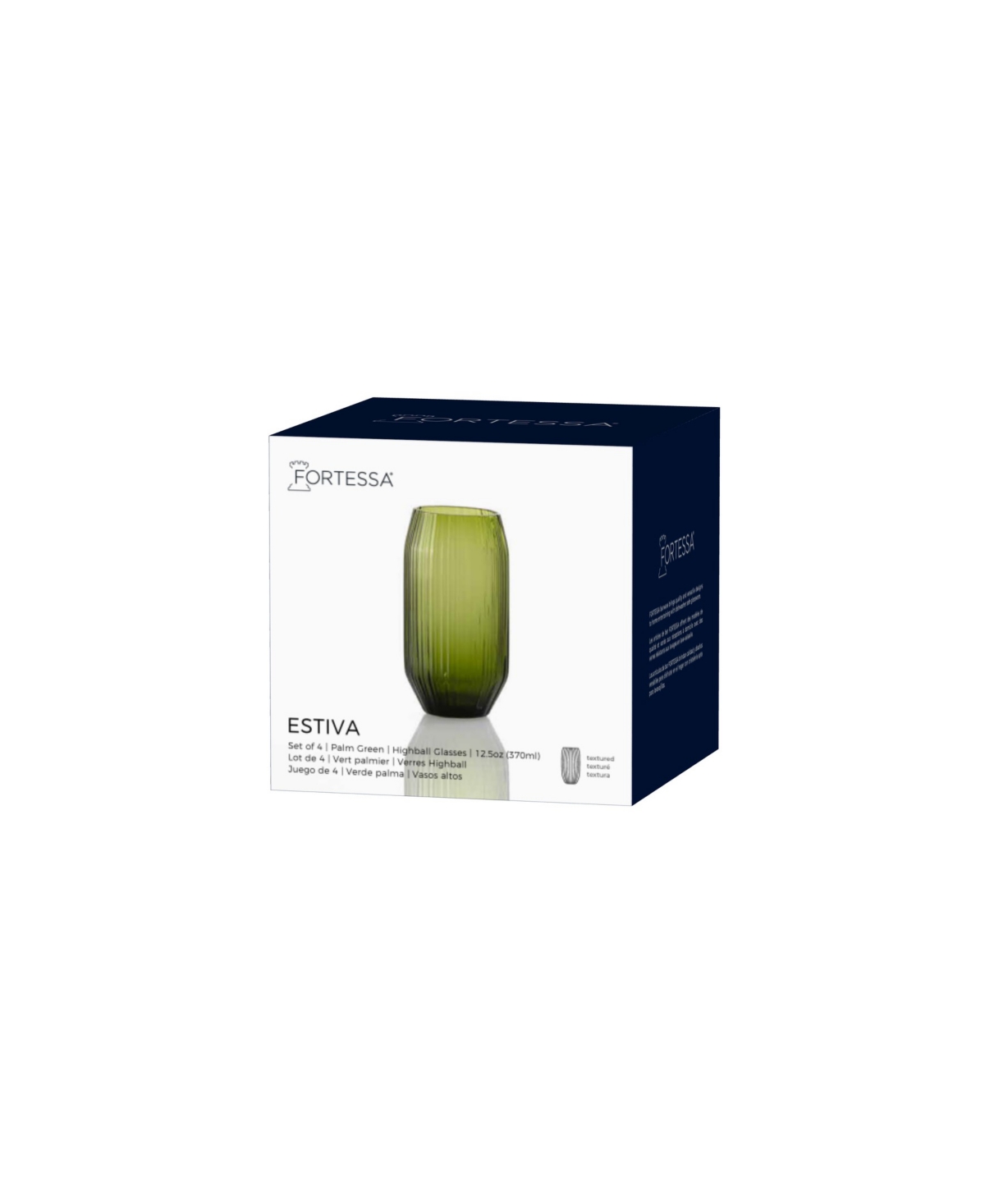 Fortessa Estiva Textured Highball Sparkling Cocktail Glasses, Set Of 4 In Green