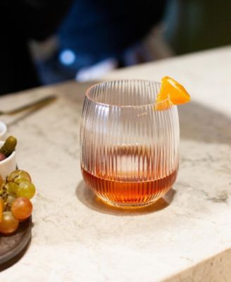 Estiva Textured Tall Tumbler Glasses, Set of 4