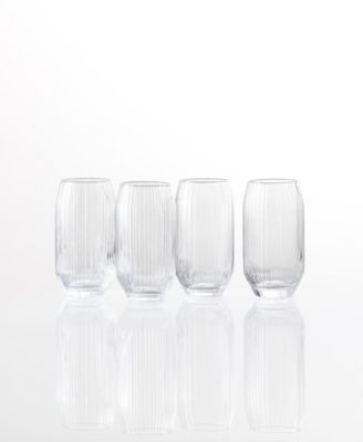 Estiva Textured Highball Sparkling Cocktail Glasses, Set of 4