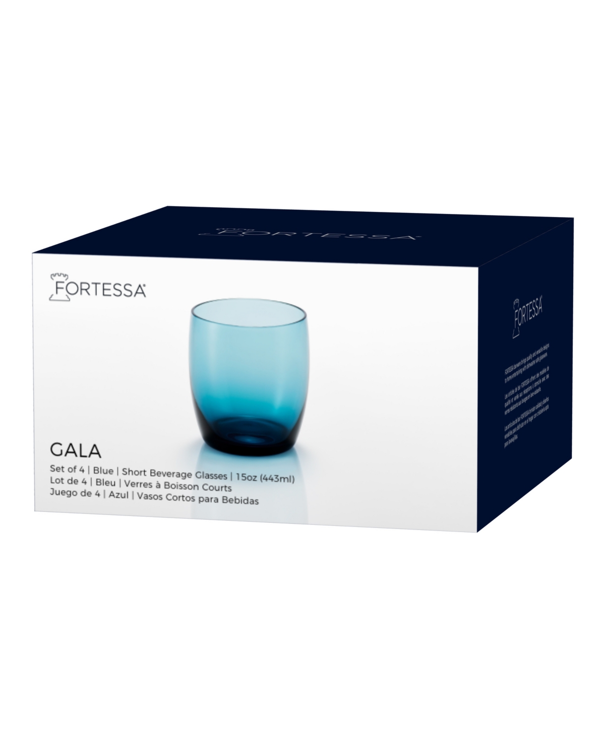 Fortessa Gala Short Beverage Glasses, Set Of 4 In Blue