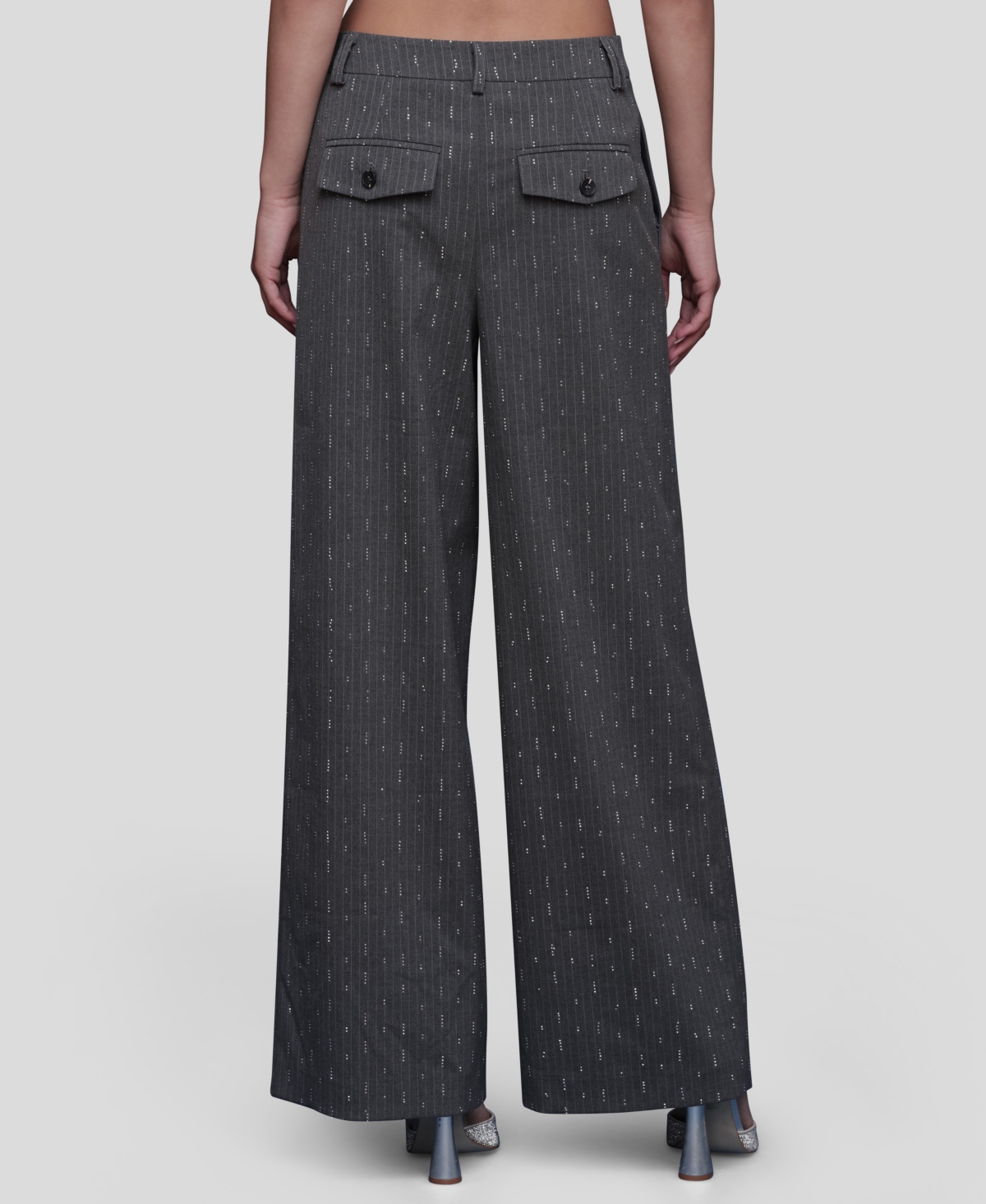 Avec Les Filles Women's Straight Wide-leg Trousers In Black