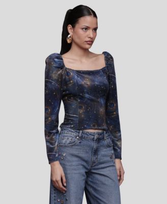 Women's Long Sleeve Velvet Top