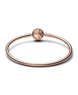 Rose Gold Plated Snowflake Clasp Bangle Bracelet