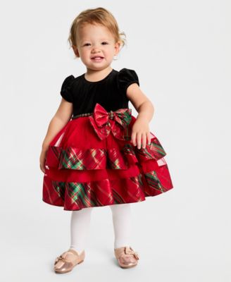 Bonnie Baby - Baby Girls Tiered Plaid Dress