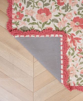 Crochet Border Cotton Runner Rug, 26" x 45"