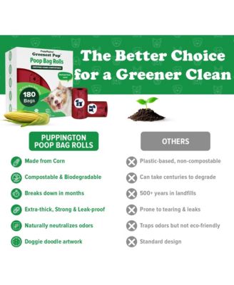 Compostable Dog Poop Bags, 180 Bags, Ruby Red