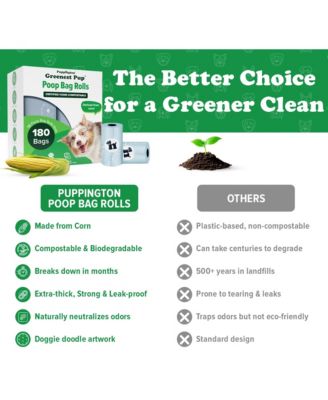 Compostable Dog Poop Bags, 180 Bags, Ice Blue