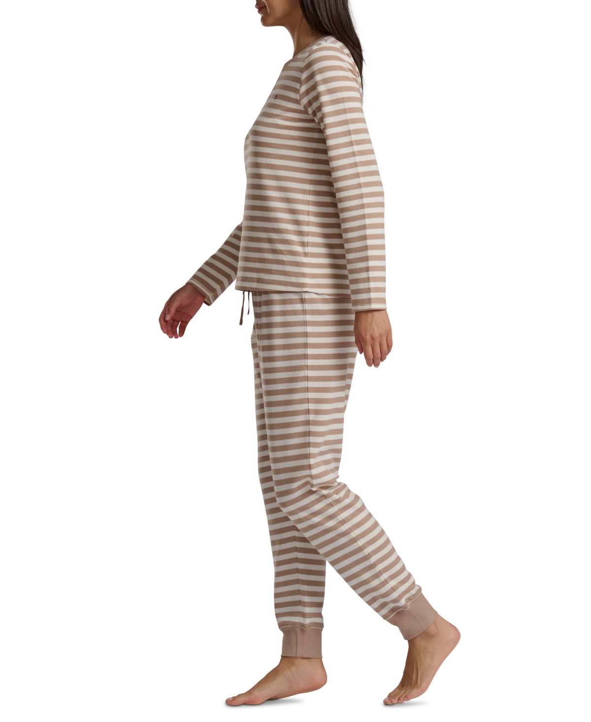 Tommy Hilfiger Women's 2-pc. Packaged Printed Thermal Pajamas Set In Gray